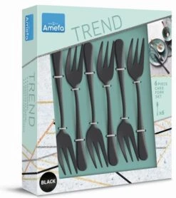 Amefa Gebaksvorkjes Austin - Vintage Zwart - 6 Stuks 5 Amefa Gebaksvorkjes Austin - Vintage Zwart - 6 Stuks -Alessi Verkoopwinkel amefa taartvorkjes austin vintage zwart verpakking