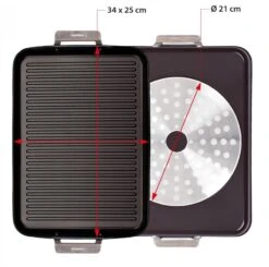 Valira Grillpan Aire Met Handgrepen - 34 X 25 Cm - Standaard Anti-aanbaklaag 8 Valira Grillpan Aire Met Handgrepen - 34 X 25 Cm - Standaard Anti-aanbaklaag -Alessi Verkoopwinkel ceramic grill pan aire.jpg3