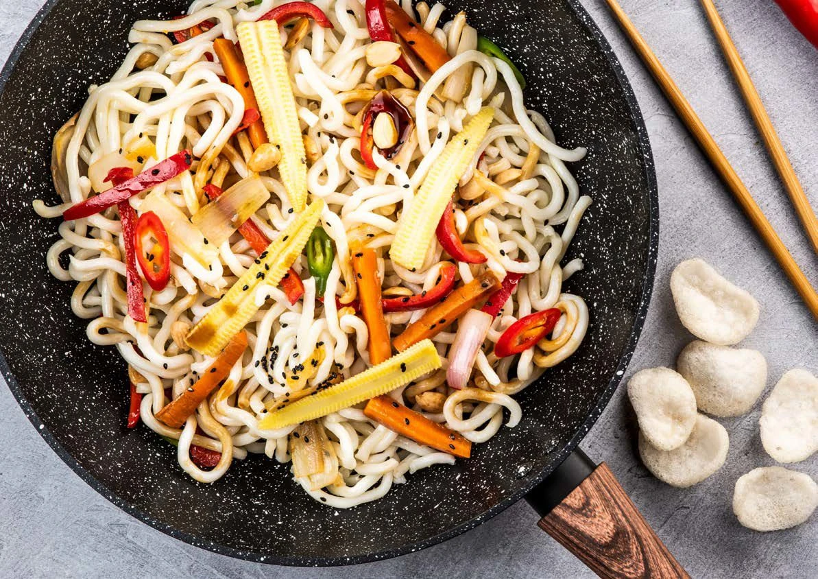 Westinghouse Wokpan Marble Wood - ø 30 Cm - Standaard Anti-aanbaklaag 3 Westinghouse Wokpan Marble Wood - ø 30 Cm - Standaard Anti-aanbaklaag - Afbeelding 3