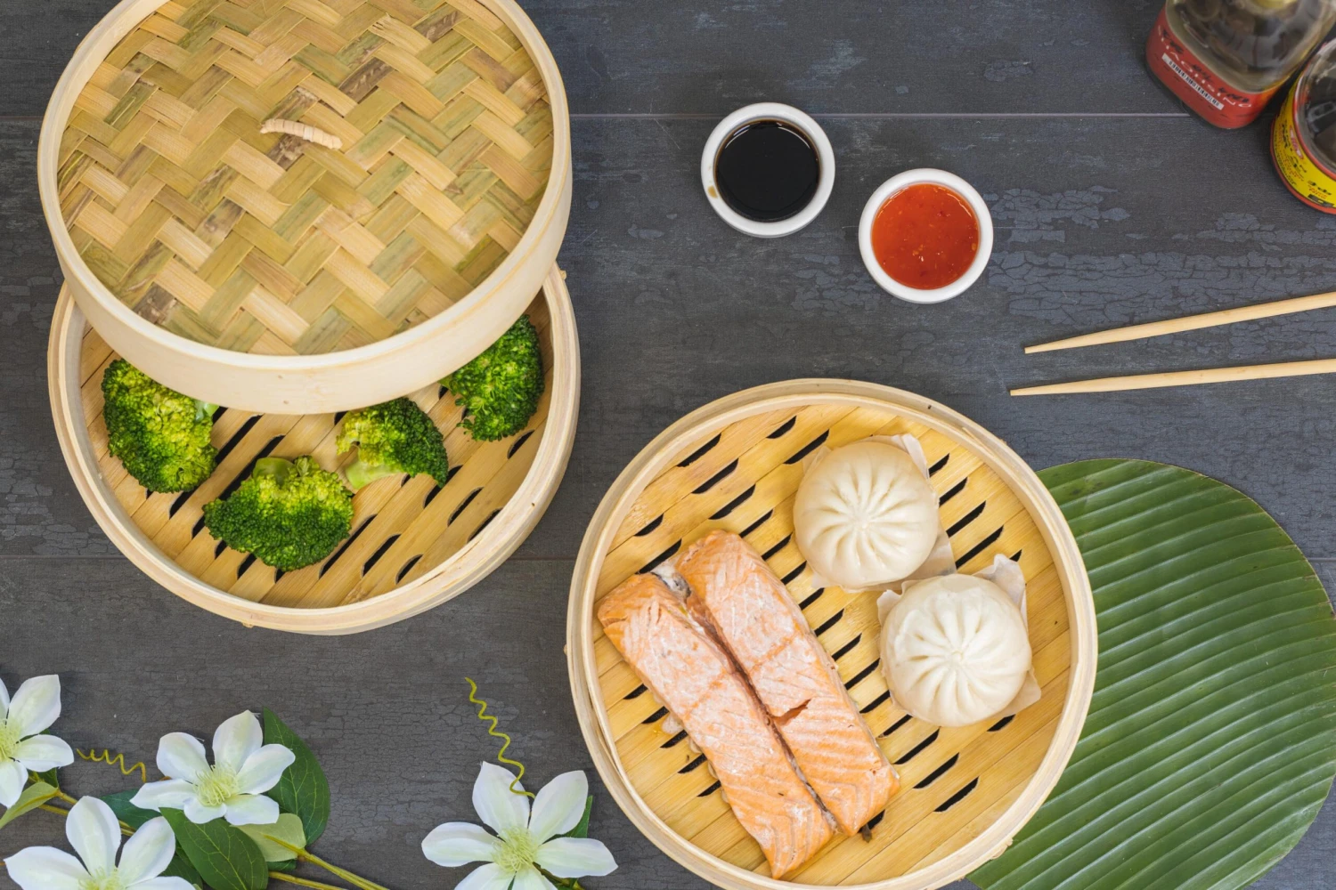 Sareva Stoommandje - Bamboe - 2-laags - ø 25 Cm 2 Sareva Stoommandje - Bamboe - 2-laags - ø 25 Cm - Afbeelding 2