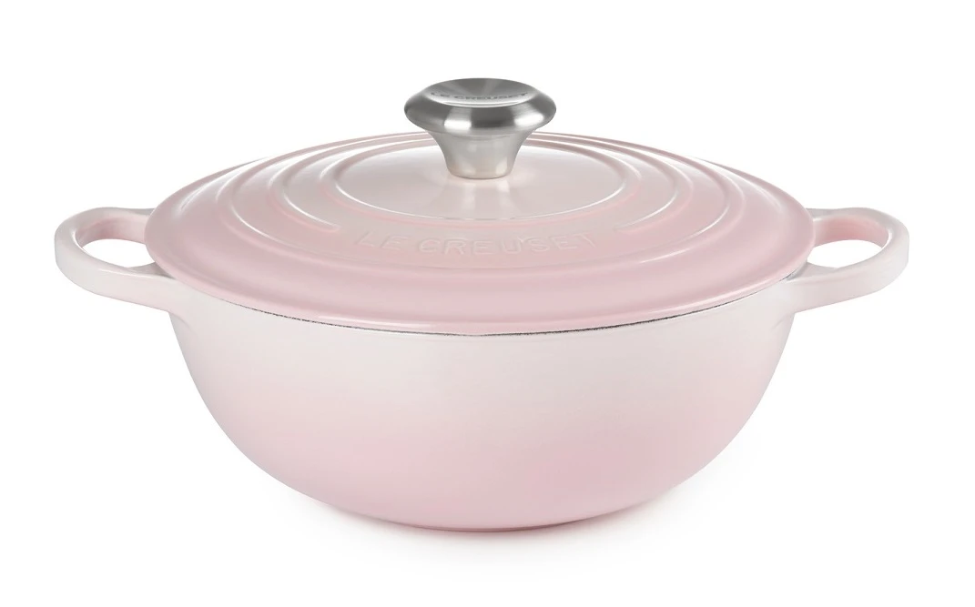 Le Creuset Braadpan Signature - Marmite - Shell Pink - ø 24 Cm / 3.1 Liter 1 Le Creuset Braadpan Signature - Marmite - Shell Pink - ø 24 Cm / 3.1 Liter
