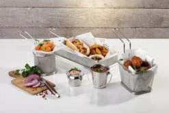 Hendi Frietmandje RVS ø 9 Cm 6 Hendi Frietmandje RVS ø 9 Cm -Alessi Verkoopwinkel mini frituurmand rvs snack holder o8 3