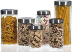 Sareva Voorraadpot - Glas / RVS Deksel - ø 11.5 Cm / 2.2 Liter 6 Sareva Voorraadpot - Glas / RVS Deksel - ø 11.5 Cm / 2.2 Liter -Alessi Verkoopwinkel opbergglas set 1 2