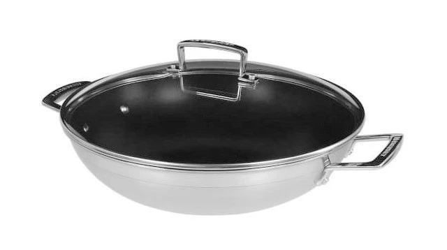 Le Creuset Wokpan Magnetik - TriPly RVS - ø 30 Cm / 4.3 Liter - Standaard Anti-aanbaklaag 1 Le Creuset Wokpan Magnetik - TriPly RVS - ø 30 Cm / 4.3 Liter - Standaard Anti-aanbaklaag