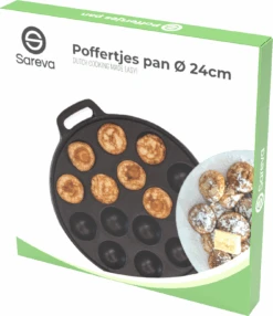 Sareva Poffertjespan - Gietijzer - ø 24 Cm - 19 Poffertjes 9 Sareva Poffertjespan - Gietijzer - ø 24 Cm - 19 Poffertjes -Alessi Verkoopwinkel poffertjespan Package New
