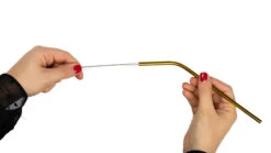 Sareva Herbruikbare Rietjes - Met Borstel - Goud - Gebogen - 4 Stuks 8 Sareva Herbruikbare Rietjes - Met Borstel - Goud - Gebogen - 4 Stuks -Alessi Verkoopwinkel product hand 4