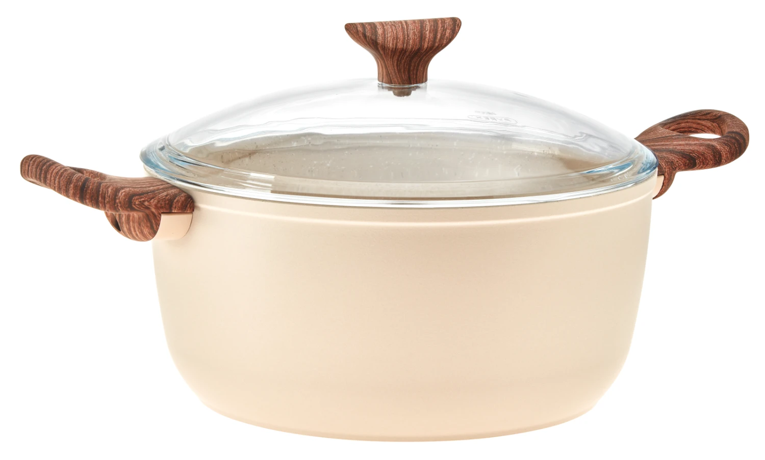 Sambonet Braadpan Rock 'n' Rose - Creme - ø 24 Cm / 4.5 Liter - Standaard Anti-aanbaklaag 1 Sambonet Braadpan Rock 'n' Rose - Creme - ø 24 Cm / 4.5 Liter - Standaard Anti-aanbaklaag