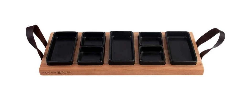 Bowls & Dishes Serveerplank / Tapasplank Streetfood 5-vaks Zwart - Large 2 Bowls & Dishes Serveerplank / Tapasplank Streetfood 5-vaks Zwart - Large - Afbeelding 2