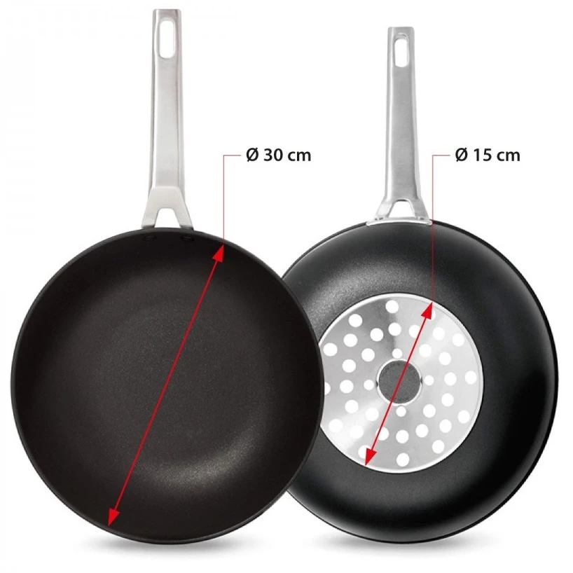 Valira Wokpan Aire - ø 30 Cm - Standaard Anti-aanbaklaag 3 Valira Wokpan Aire - ø 30 Cm - Standaard Anti-aanbaklaag - Afbeelding 3